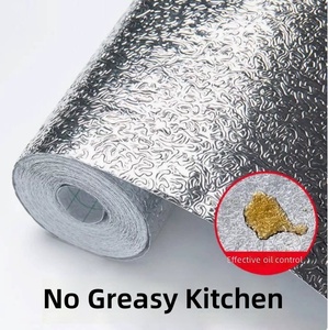 Adesivo Murale Geometrico in PVC Autoadesivo per Cucina, Impermeabile e Antiolio, Carta da Parati con Retro in Alluminio - Product Image 2