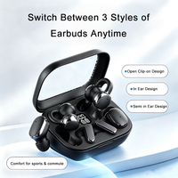 Q135 Earbud Nirkabel 3-in-1, Earphone Model Jepit Telinga / In-Ear / Semi-In-Ear 6 Buah, Peredam Kebisingan ENC, Model Terbaru Laris untuk Afrika