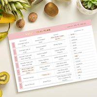 Cuaderno de Planificación Semanal de Comidas y Lista de Compras con Papel Dorado, para Pérdida de Peso, Menú Semanal con Lista de Compras Desprendible
