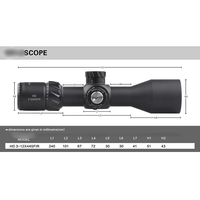 DISCOVERYOPT HD 3-12x44 FFP Viseur optique compact à tube court de 30mm