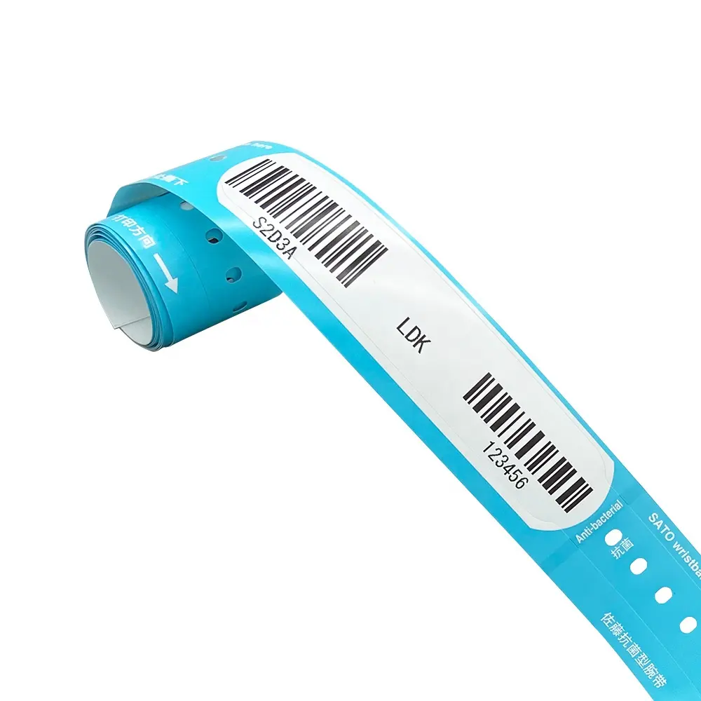 Customized Direct Printing Thermal Wristband Roll Identification Bracelet printable ID wristbands with Barcode