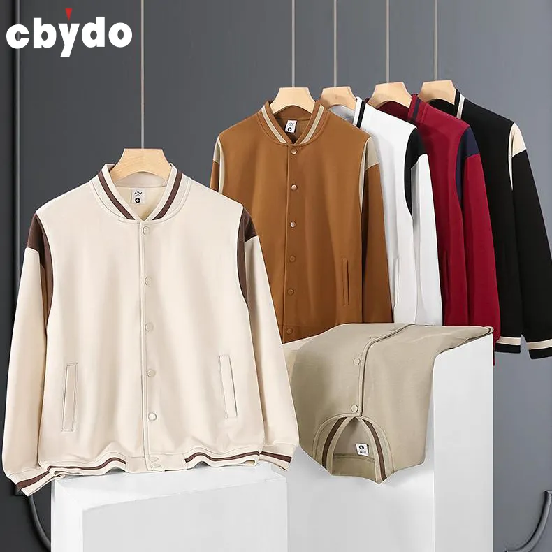 Cbydo OEM vente en gros veste de baseball personnalisée broderie bomber varsity veste polaire homme unisexe collège université classe vestes