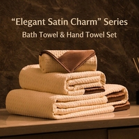 Ensemble de serviettes de bain en satin gaufré de luxe 380 GSM, forte absorption, séchage rapide, design élégant, coffret cadeau, maison, hôtel, spa, couleurs personnalisées