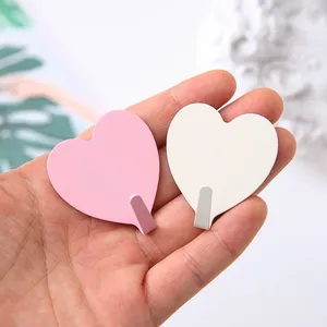 Ganchos de Pared en Forma de Corazón, Rosados, Decorativos, para Colgar Llaves, Abrigos y Sombreros, Autoadhesivos, para Decoración del Hogar y Bodas - Product Image 2