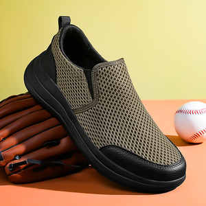 Chaussures de sport pour hommes grande taille, respirantes, en maille, légères, semelle EVA, à lacets, souples, pour la course et la marche printemps-été - Product Image 3
