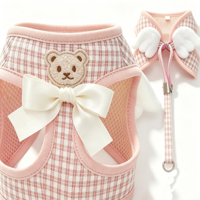 Offre Spéciale Printemps/Été : Harnais Respirant Universel en Maille avec Laisse pour Chiens et Chats, Motif Ailes et Ours