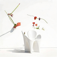 Chaise longue en béton GRC ultra-performante sur mesure, sculptée en forme de fleur, pour l'architecture paysagère moderne