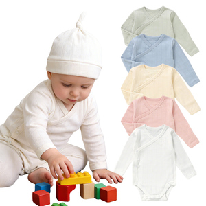 ชุดรอมเปอร์เด็กทารกผ้าโปร่งลายปอยเลต์ แจ็คการ์ด สำหรับฤดูร้อน ปรับระดับได้ที่เป้า ชุดกิโมโนเด็กแรกเกิด ชุดบอดี้สูทเด็ก - Product Image 1