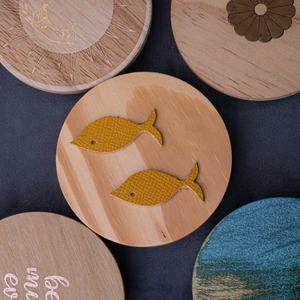 Couvercle de bougie en bois naturel personnalisé WeWood du Vietnam avec poignée, logo gravé, couvercle de pot en bois écologique pour bougie parfumée - Product Image 2