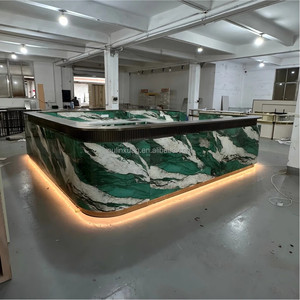 Bancone Reception, Banco Cassa, per Uffici, Hall, Saloni, Cliniche, Negozi al Dettaglio, Centri Commerciali in Quarzite Verde Lapponia - Product Image 3