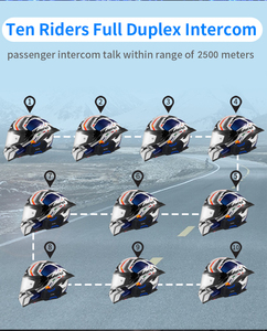 Auriculares BT para motocicleta, <span class=keywords><strong>intercomunicador</strong></span> con hasta 2500 metros, resistente al agua, 67 FM, para casco de esquí, 10 grupos - Product Image 5
