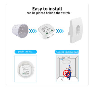 SIXWGH Square Round-Corner RF433 Kit <span class=keywords><strong>de</strong></span> interruptor autoalimentado 10A 100-240V AC <span class=keywords><strong>Mini</strong></span> interruptor inteligente con control remoto inalámbrico - Product Image 3