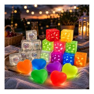 Rainbow Box Luminous Heart Squeeze Toy Glow Cube Stress Ball <b>Squishy</b> Fidget Sensory Kids Gift Retail Display Supplier - Product Image 3