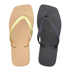 Elegant Glitter Strap Women Sandals Square Toe Flip Flops Non Slip Rope Texture Sole Summer Beach <b>Slippers</b> Custom Logo Factory - Product Image 3