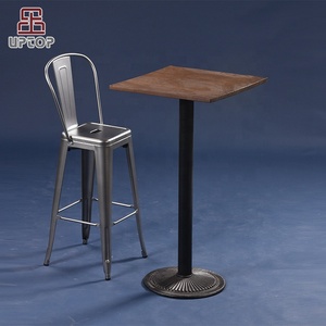 (SP-BT702) Ristorante <span class=keywords><strong>Bar</strong></span> Industriale utilizzato in ferro d'epoca da tavolo in legno e sgabello - Product Image 2