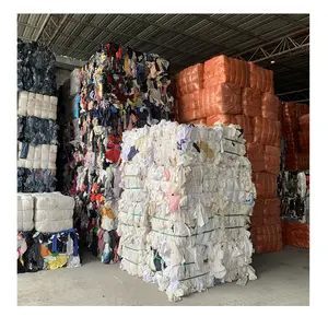 original waste textile fabric white cotton rags bales clothes 45kg mixed used clothing