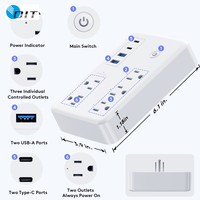 Stop Kontak Pintar WiFi Tuya 15A 120V US dengan Pemantauan Energi, Kontrol Jarak Jauh, Alexa, Google Home, dan Sertifikasi FCC