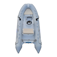 Haohai Cabine Cruiser Nouveau Rigide Passagers Aéroglisseur Canoë Barche Rigide Gonflable Ponton Pédale Patrouille Bateau Gonflable Fibre De Verre