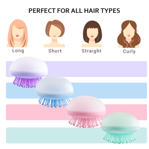 Mini peine de silicona rosa para masaje del cuero cabelludo para mujer, cepillo de pelo rizado con forma de Medusa única, para uso de viaje, 2022 - Product Image 5