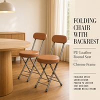 Chaise pliante en métal au design moderne avec siège en PU et coussin épais, mobilier d'intérieur et d'extérieur pour le salon