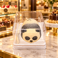 Boîte d'emballage personnalisée en PET transparent pour gâteau mousse animal 3D, plateau thermoformé pour dessert, glace, panda, baleine, dauphin