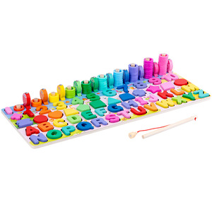 Muwantu Giocattoli Educativi in Legno <span class=keywords><strong>Montessori</strong></span>, <span class=keywords><strong>Giochi</strong></span> di Pesca Matematici Prescolari, Abbinamento Forme, Apprendimento Precoce per Bambini (4-6 Anni) - Product Image 5