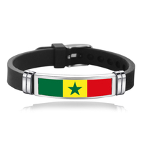 Bracelet en caoutchouc de haute qualité avec drapeaux des Comores, d'Éthiopie, de Guinée et du Cameroun – Cadeau promotionnel pour événements