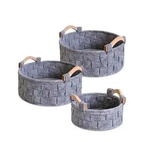 Eco-Friendly Foldable Felt <b>Storage</b> <b>Basket</b> Handles Collapsible Organizer <b>for</b> Baby Clothes Laundry Sorting - Product Image 5