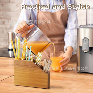 Wooden <b>Storage</b> <b>Box</b> Desktop Multi Compartment <b>Kitchen</b> Tableware Organizer Rectangle Solid Wood Tidy Organizing - Product Image 4
