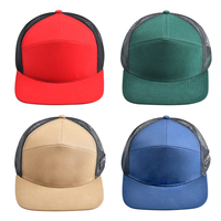 Haute qualité personnalisé 7 panneaux plaine bord plat Sport Snapback casquettes maille camionneur chapeau casquette de baseball
