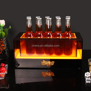 Custom Logo Warm Light Acrylic Ice Tub, LED <b>Illuminated</b> Beverage Chiller for Entertainment Venue - Product Image 4