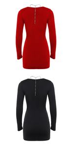 Elegant & <b>Sexy</b> Halter Neck <b>Dress</b>-Cut-Out Detail Pencil Silhouette Sheath <b>Dress</b> in Solid Color Digital Printing Washable - Product Image 6