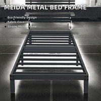 Cadre de lit pliable en métal, cadre de lit stable en acier, plateforme de lit facile à assembler, meubles de chambre durables pour petit appartement
