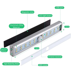 Dimmable <span class=keywords><strong>LED</strong></span> Closet chiếu sáng USB không dây <span class=keywords><strong>PIR</strong></span> cảm biến chuyển động dưới ánh sáng nội các - Product Image 3