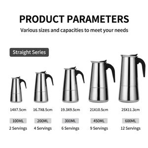Cafetera Percoladora de Acero Inoxidable Kingze con Logotipo Personalizado, para 2, 4, 6, 9 y 12 Tazas, Cafetera Espresso para Estufa, Cafetera Moka - Product Image 2