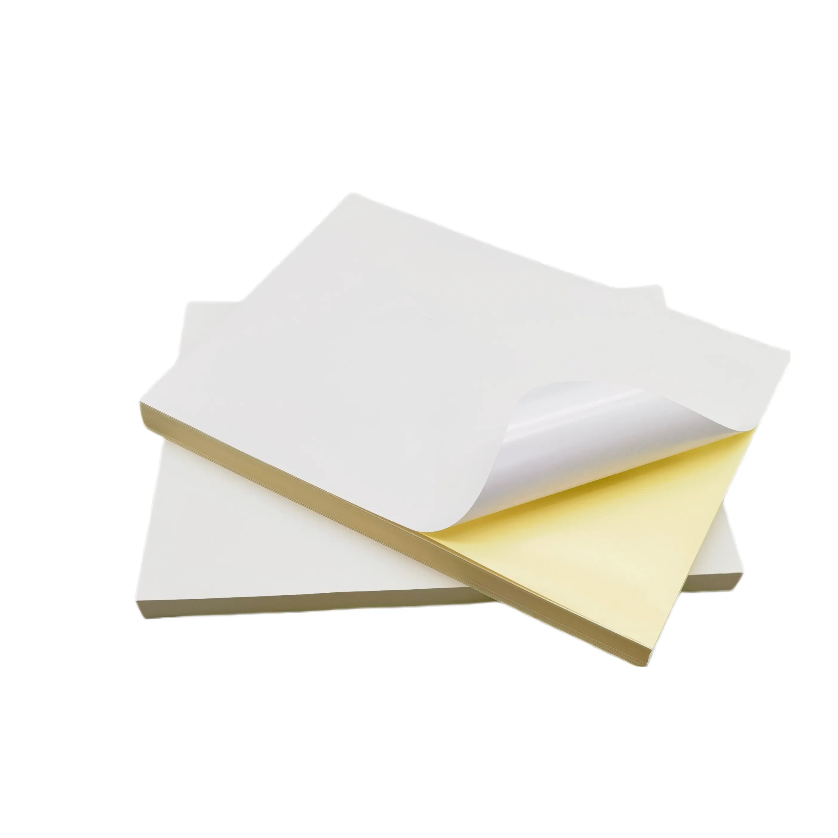 Stiker kertas bebas kayu perekat matte kosong A4 dapat dicetak label pengiriman kilat lembar penuh untuk printer inkjet