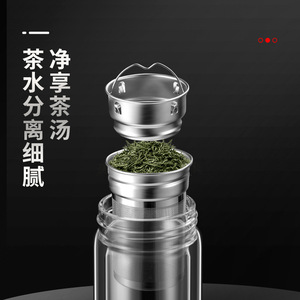 Taza de té inteligente de doble pared de vidrio con pantalla de temperatura, taza aislada portátil para hombres y mujeres, taza de regalo. - Product Image 2