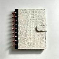 Carnet à spirales en cuir PU personnalisé avec pages rechargeables, disques métalliques, journal, agenda, logo, cadeau