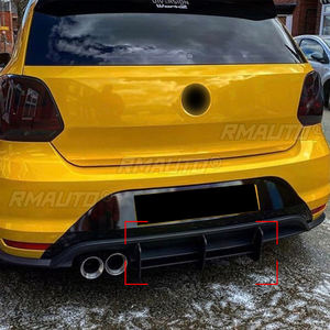 Difusor de Parachoques Trasero para Auto, Spoiler, Splitter, Kit de Carrocería, Color Negro, Nuevo para VW Polo MK5 GTI 6R 6C Dos/Cuatro Puertas, Modelo Facelift 2010-2018 - Product Image 6