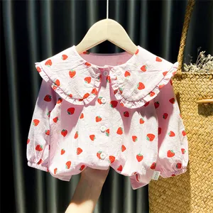 Lente Kinderen Meisjes Blouse Kinderen Meisjes Katoenen Shirt Kinderen Katoenen Blouse Voor 1-5 Jaar