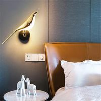 Luz de decoración interior, luces de pared para el hogar, lámpara de pared Led moderna para Hotel, cabecera, dormitorio, Fondo, arte, decoración de pájaros, lámparas de pared