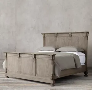 Cama de Lujo de Diseño Clásico Sassanid de Mediados de Siglo, Madera de Roble Antiguo ST.James con Cabecera - Product Image 1