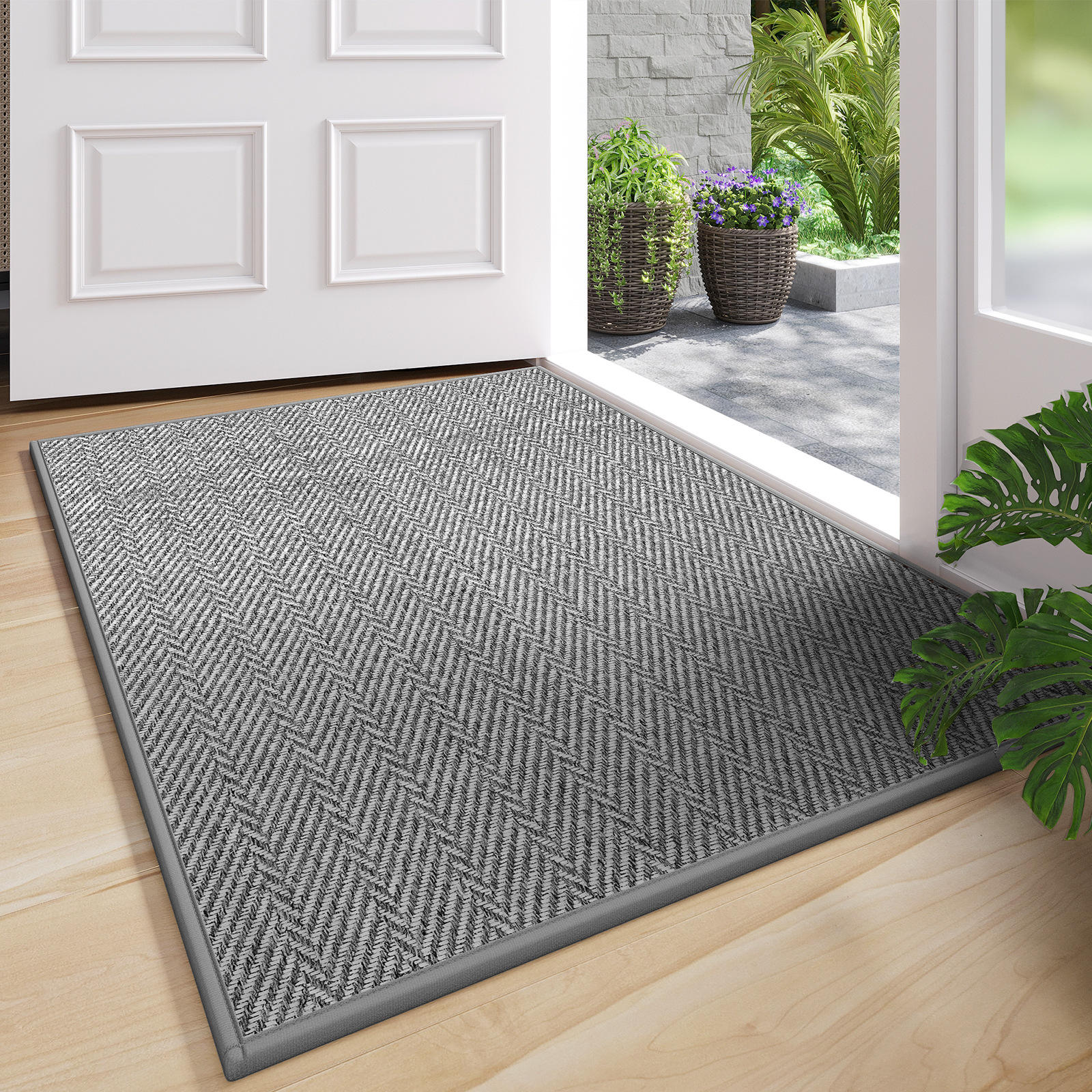 Suela de goma de cáñamo Sally - montañas cubiertas de nieve gris