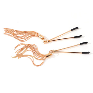Gold Metal Nipple <b>Clamps</b> With Tassel Design F <b>Clamp</b> For Adult Use - Product Image 5