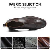 Stivali Chelsea con Rialzo Interno 7cm in Vera Pelle di Alta Qualità, Stivali Elevatori da Uomo per Matrimonio, Stile Retrò, Vendita all'Ingrosso