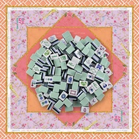 Mahjong américain gravé à 4 couches, 160 tuiles, édition sociale de luxe portable en acrylique bleu pâle rafraîchissant, édition boutique de luxe