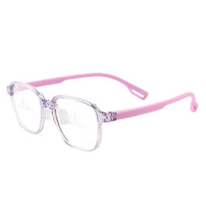 25860 Lunettes anti-lumière bleue pour enfants, monture ovale TR90, rose transparent, sans correction, protection oculaire pour l'étude - Product Image 1