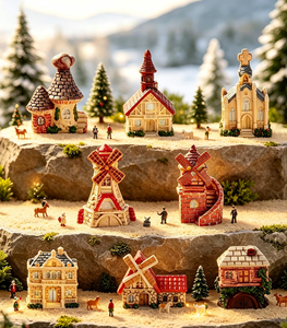 <span class=keywords><strong>Casa</strong></span> de Muñecas en Miniatura, Figura de <span class=keywords><strong>Casa</strong></span> de Campo Inglesa, Molino de Viento de Cuento de Hadas Europeo, <span class=keywords><strong>Iglesia</strong></span>, <span class=keywords><strong>Casa</strong></span> de Muñecas, Juguete de Simulación para Niños, Regalo - Product Image 3