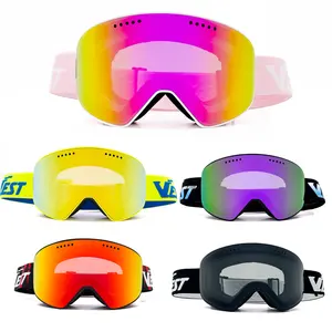 Lunettes de neige personnalisées vente en gros lunettes de ski OTG anti-buée protection UV lentille interchangeable fabricant de lunettes de ski pour snowboard