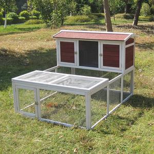 Kandang Kelinci Ganda Kayu Kandang Kelinci Kandang Mainan Pena Guinea Pig Rumah dengan Lari - Product Image 3